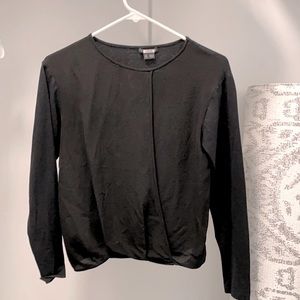 theory petite black blouse